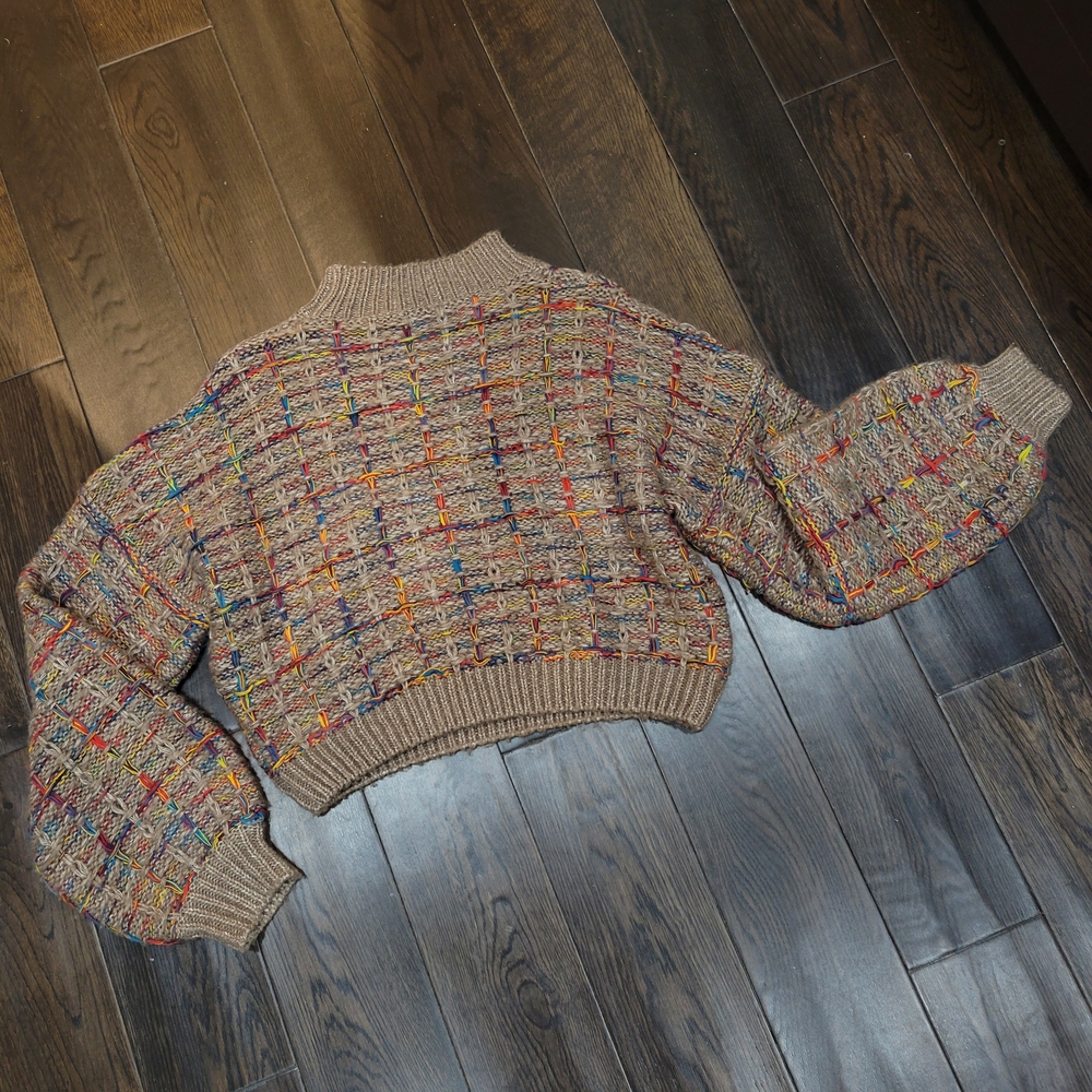 Multicolor Knit Cropped Sweater